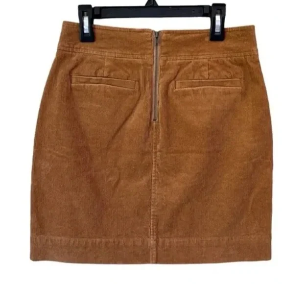 Ann Taylor LOFT Corduroy Mini Skirt Copper-Brown Women's Size 0 - Picture 6 of 6